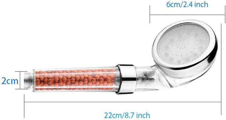 Duschkopf, Handbrause, Hochdruck-LED-Duschkopf mit 7 wechselnden Farben, wassersparend, negativer Io