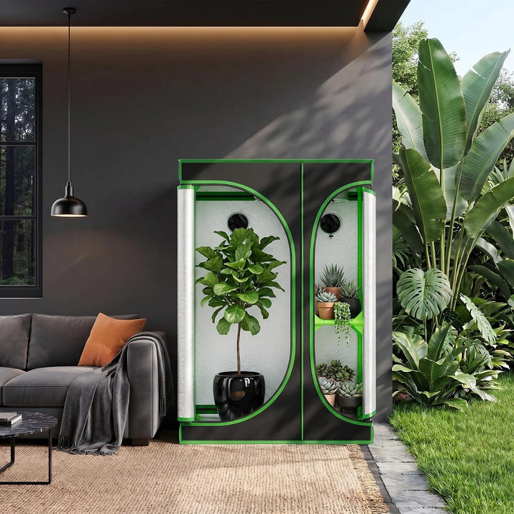 Grow Zelt für Pflanzen Zuchtzelt Gewächshaus Box Zuchtschrank Garten Anzucht Gemüse Kräuter Grow Sch