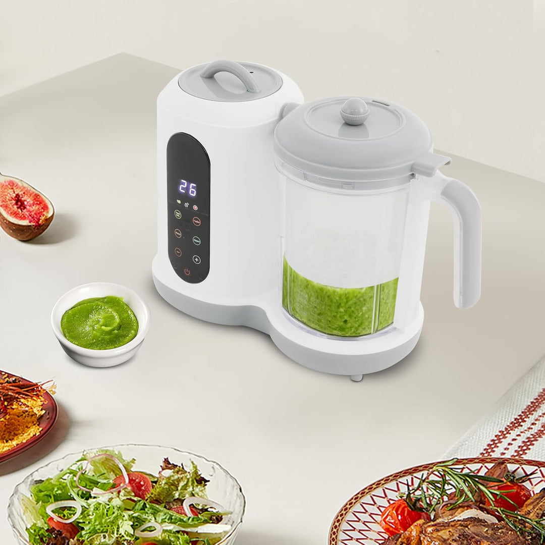 Küchenmaschine Babynahrungszubereiter,450W Küchenmaschine mit Dampfgar-, Mix- und Heizfunktionen,50–
