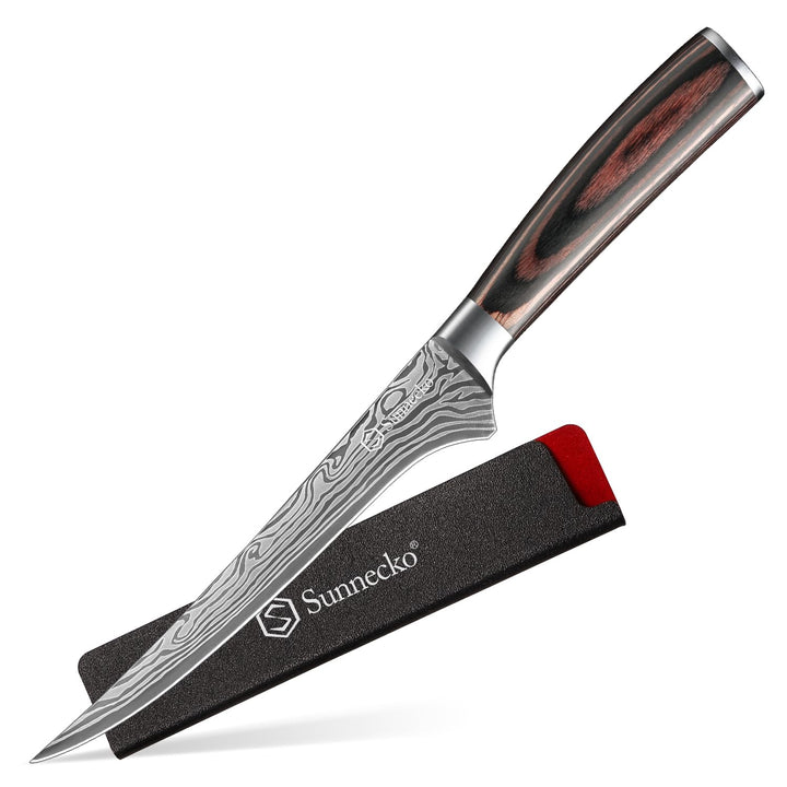 Sunnecko Filetiermesser 18CM Profi Küchenmesser - Ultra Scharfe Messer für Schneiden, Fischmesser Au