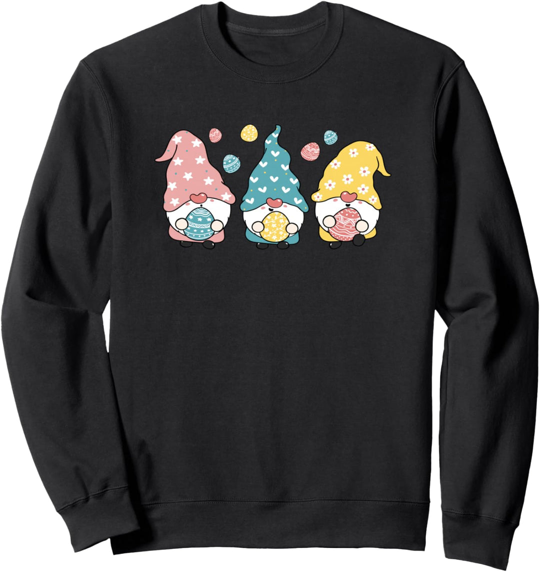 3 Ostern Gnome niedlich Cartoon-Stil Sweatshirt