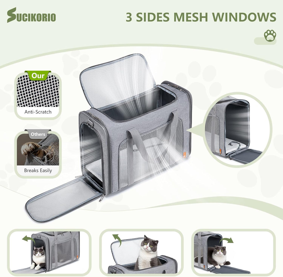 SUCIKORIO Hundetasche Flugzeug 55x40x23 Eurowings Lufthansa, Faltbare Hundetragetasche mit Faltbar R