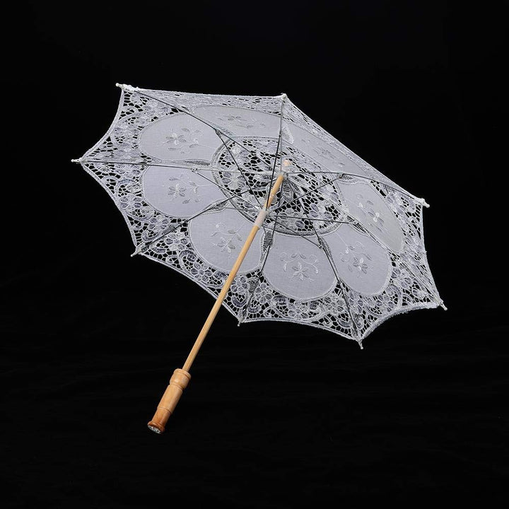Zerodis Spitze Blumenschirm, handgemachte Stickerei Sonnenschirm Hochzeit Braut Fotografie Sonnensch