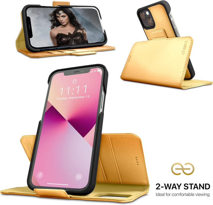 Dreem Fibonacci iPhone 13 Brieftaschen-Etui / 2-in-1 stossfestes Etui und abnehmbares Folio aus vega