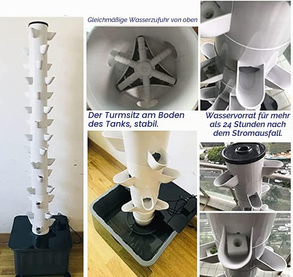 Aquaponik-Wachssystem,Hydroponik-Turm,Indoor Kräutergarten Kit, Hydroponische Anzuchtsystem,Indoor G