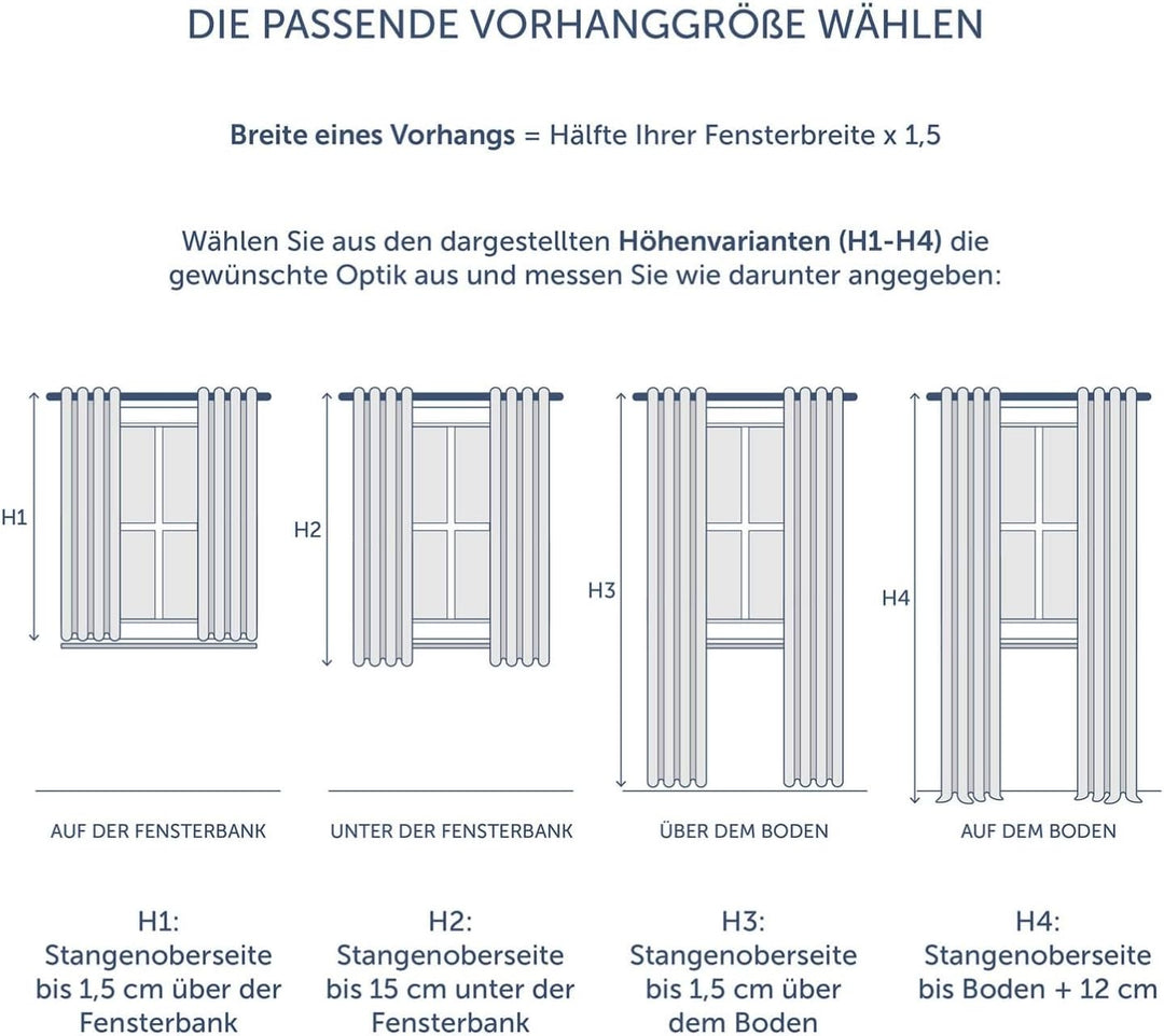 Blumtal Verdunklungsvorhänge 2er Set - Thermovorhang Kälteschutz - Vorhang blickdicht mit Ösen - Gar
