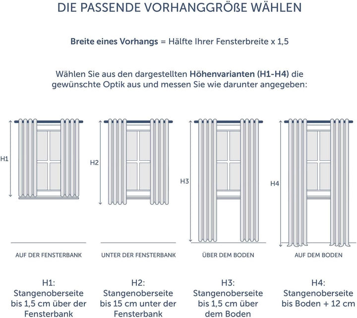Blumtal Verdunklungsvorhänge 2er Set - Thermovorhang Kälteschutz - Vorhang Blickdicht mit Ösen - Gar
