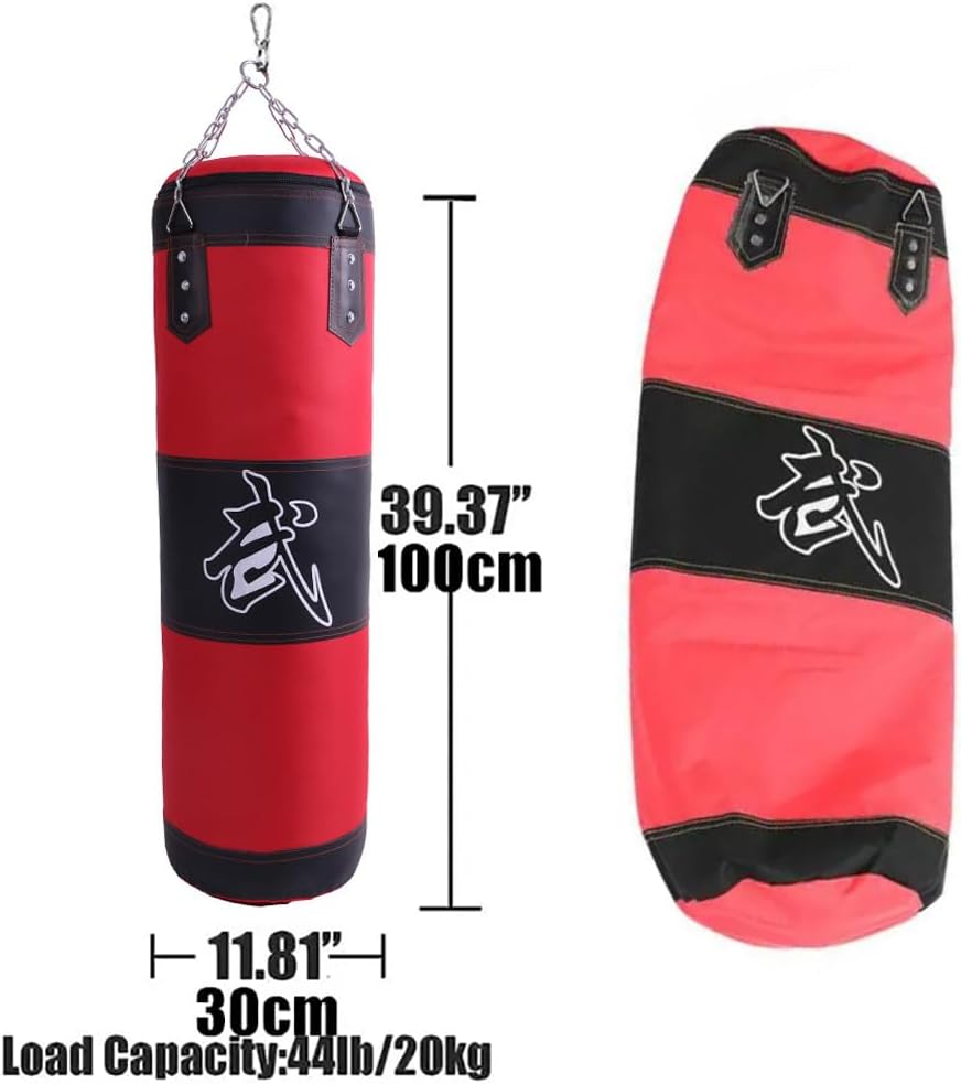 Boxsack Hängend, 15-in-1 Heavy Duty Boxsack, PU-Material Mit dickerer Kette kann 360° gedreht werden