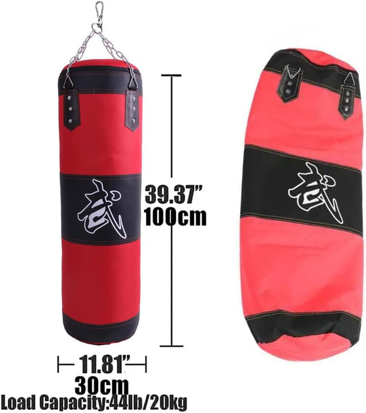 Boxsack Hängend, 15-in-1 Heavy Duty Boxsack, PU-Material Mit dickerer Kette kann 360° gedreht werden