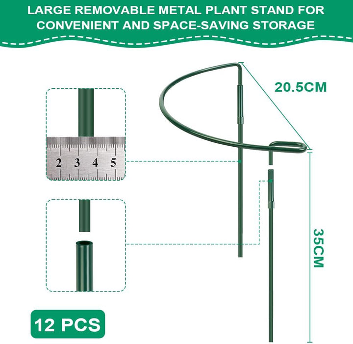 OFFCUP Pflanzenstützen, 12 Stück Pflanzenhalter Ringkäfig 20 * 35CM Staudenhalter Halbrund Metall St