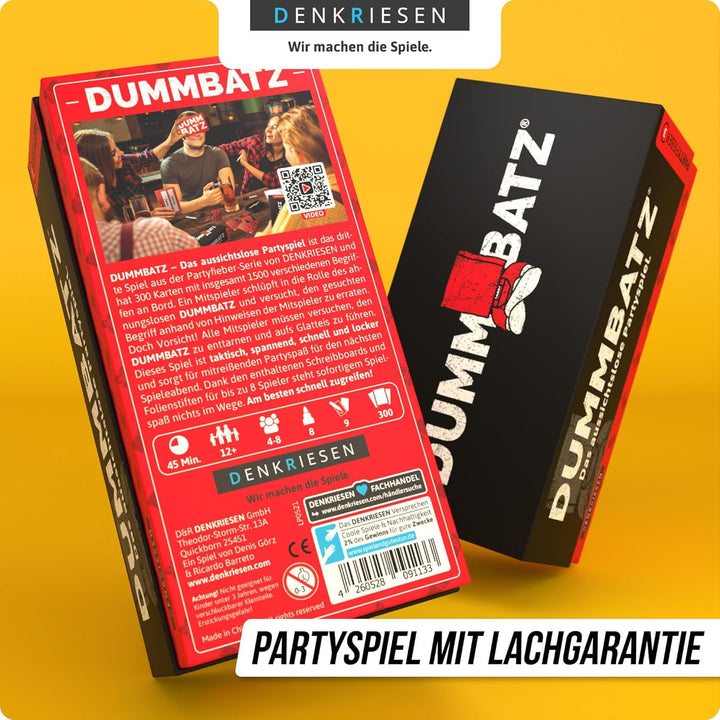 DENKRIESEN - PARTYFIEBER - DUMMBATZ Das aussichtslose Partyspiel | 300 Karten | 1500 Begriffe | Part