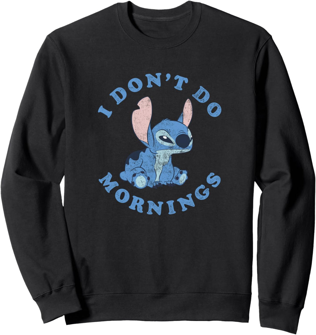 Disney Lilo & Stitch Distressed Stitch I Don't Do Mornings! Sweatshirt