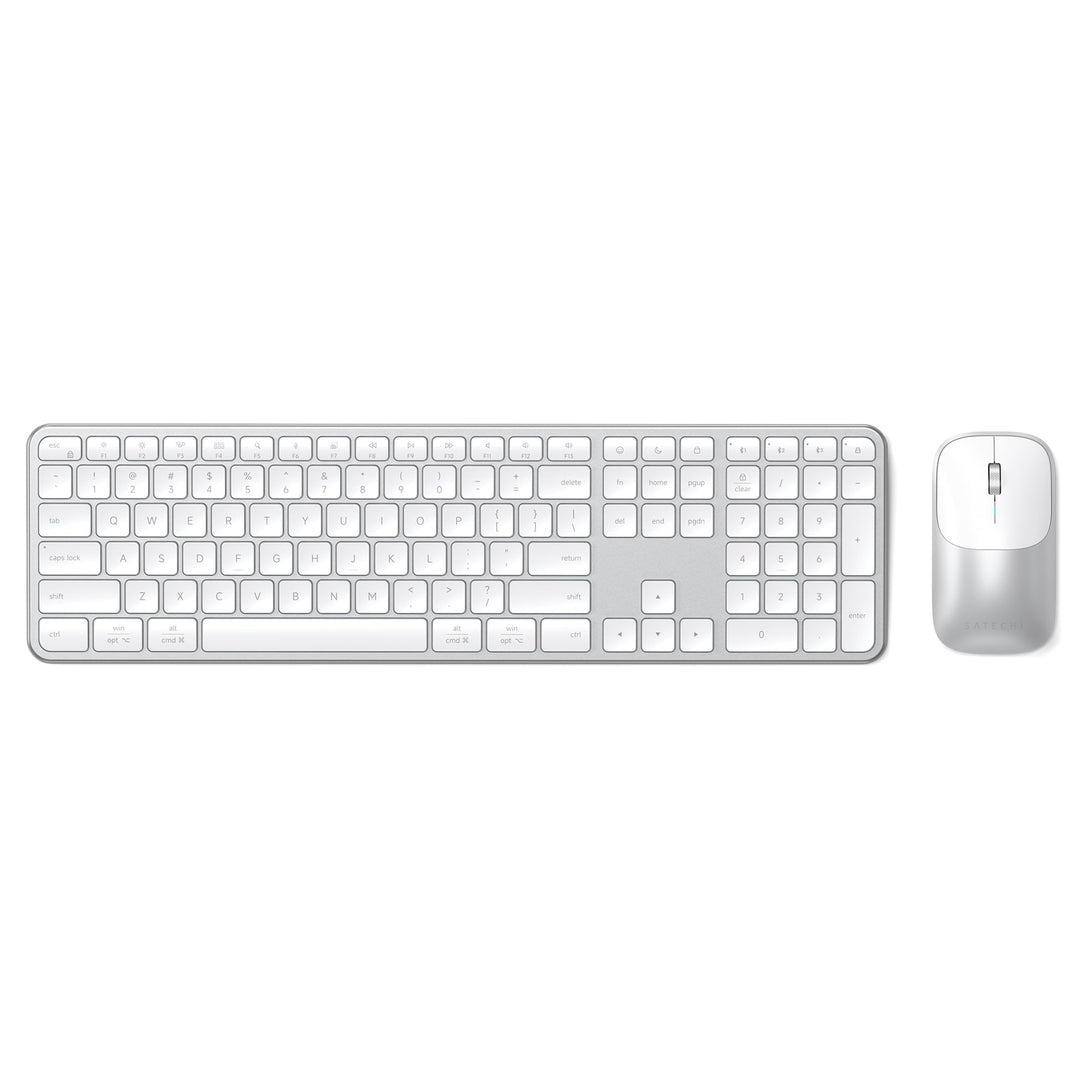 SATECHI Kabelloses Tastatur- & Maus-Set Slim CEX3, Bluetooth Multi-Geräte, USB-C-Empfänger, 𝗨𝗦-𝗘𝗡𝗚𝗟𝗜
