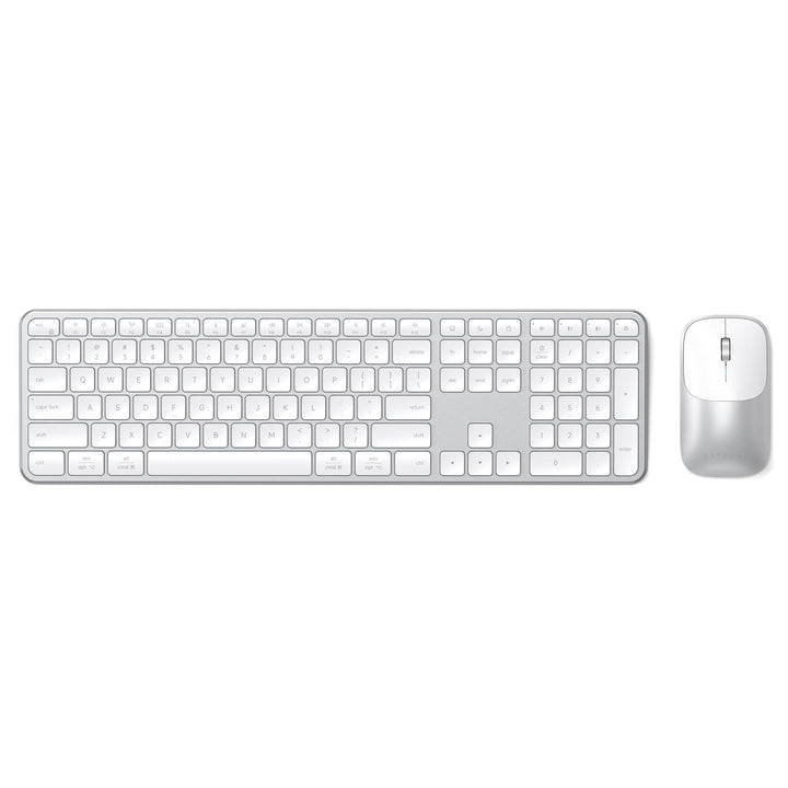 SATECHI Kabelloses Tastatur- & Maus-Set Slim CEX3, Bluetooth Multi-Geräte, USB-C-Empfänger, 𝗨𝗦-𝗘𝗡𝗚𝗟𝗜
