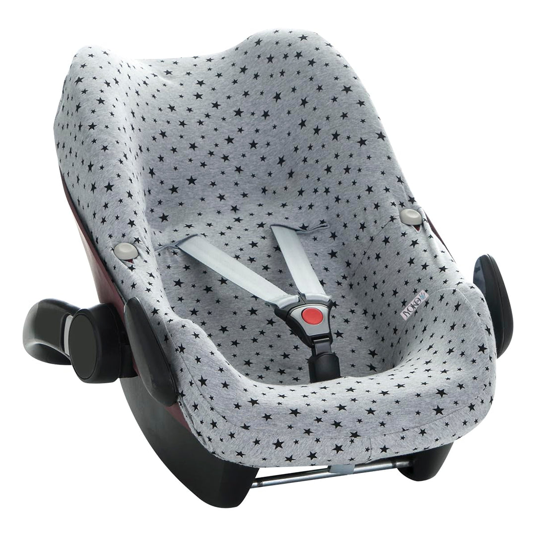 JYOKO KIDS Baumwollbezug für Autositz kompatibel mit Pebble Maxi Cosi, Bebe Confort (Black Star), Bl