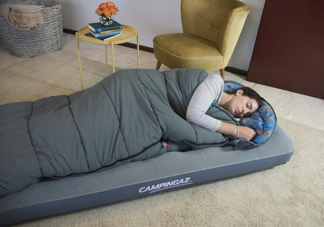 Campingaz Luftbett Quickbed Single - Indoor/Outdoor Luftmatratze eine Person, Velours Gästebett, Kom