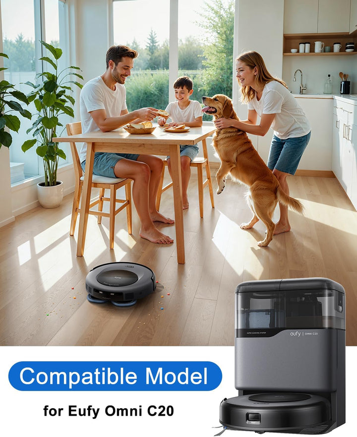 22 Stück Ersatzteile für Eufy Omni C20 Staubsauger, Zubehörset mit 2 Hauptbürsten, 6 Seitenbürsten,
