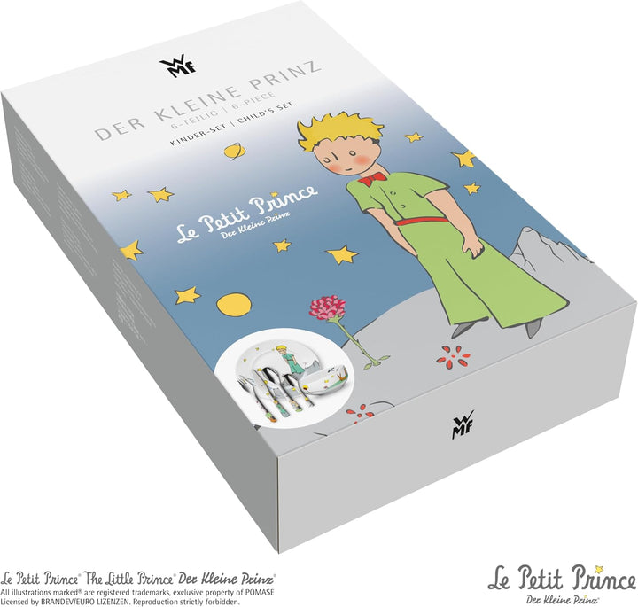 WMF Kindergeschirr-Set Der kleine Prinz, 6-teilig – Edelstahl Besteck mit persönlicher Gravur – Kind