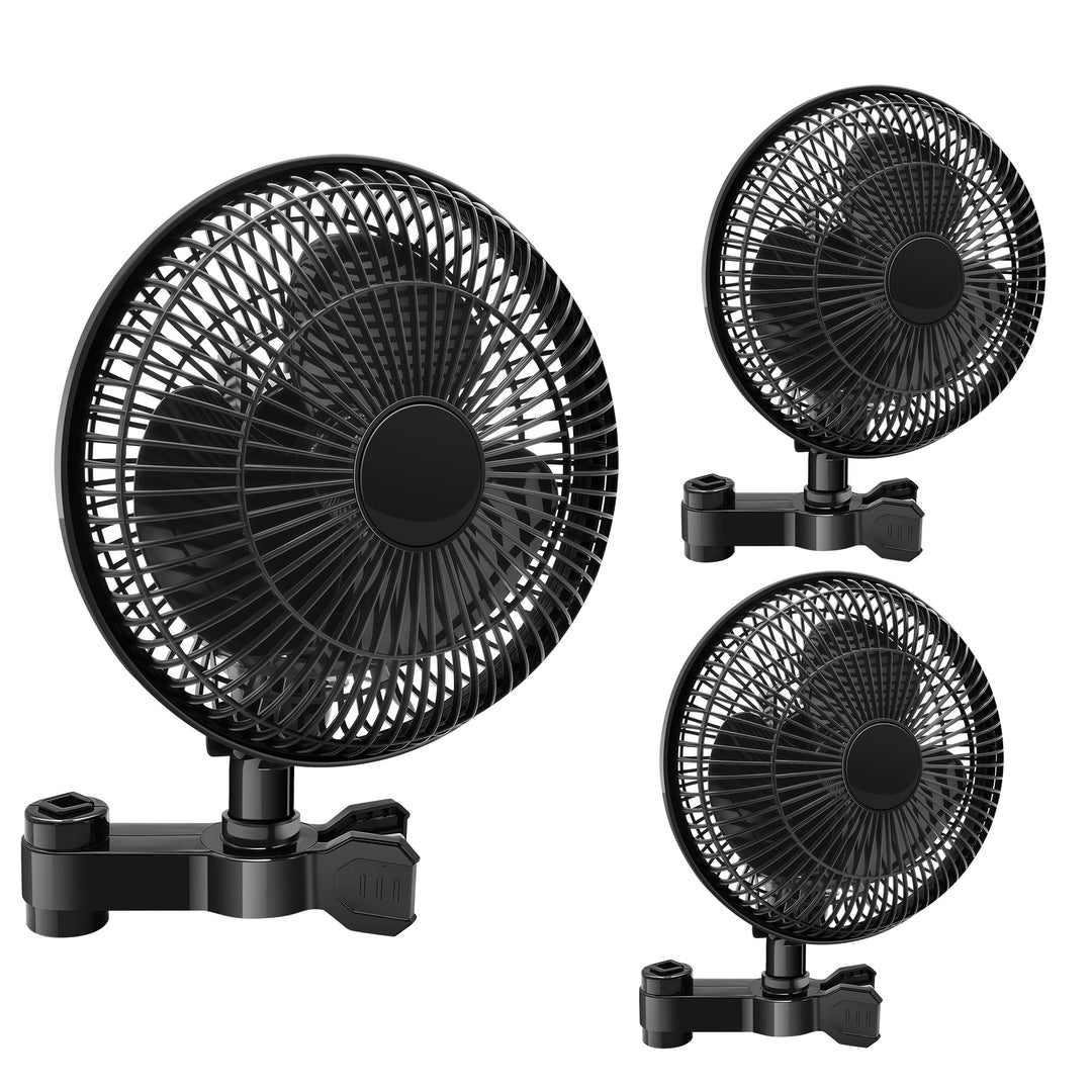 2 Geschwindigkeitsstufen Grow Ventilator, Oszillierender Clip Ventilator für Grow Zelte (3 Stück), 3