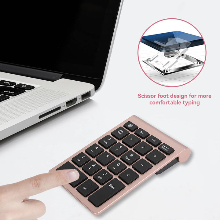Ziffernblock, 22 Tasten 2,4G Numeric Keypad Ergonomisches Keyboard Ultra Dünn Kabellos ExternerNumme