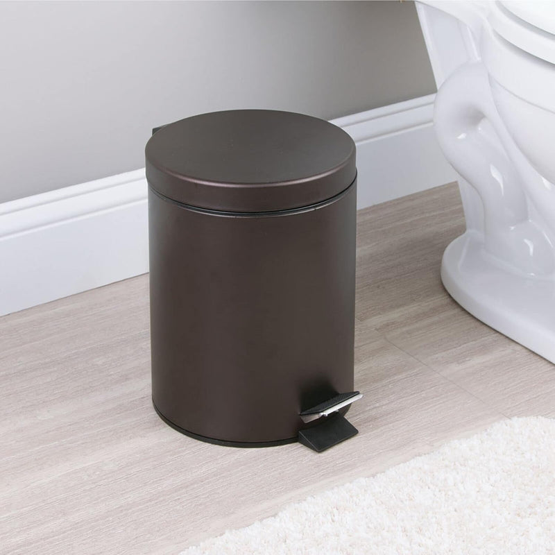 mDesign Tretmülleimer 5L - Mülleimer mit Fusspedal aus Metall - Mülleimer mit Deckel und herausnehmb