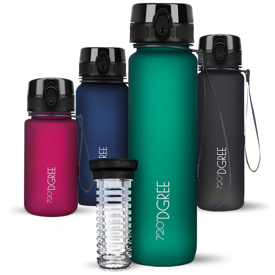720°DGREE Trinkflasche “uberBottle“ 350ml, 500ml, 650ml, 1l, 1,5 Liter softTouch +Früchtebehälter -