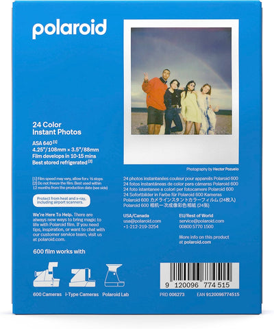 Polaroid 6273 Farbfilm für Polaroid 600, 3er-Pack, 24 Sofortbilder Schwarz, Weiss, Blau, Grau, Gelb,