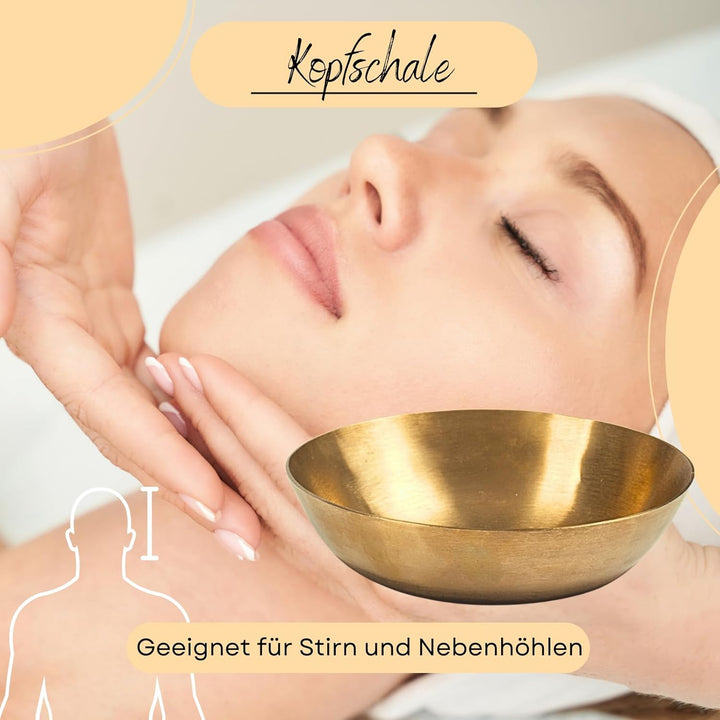 Peter Hess Therapieklangschale Kopfschale (14 cm, 250 g) mit hochwertigem Buchenholzschlägel und Fil