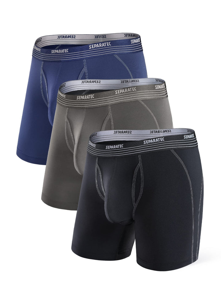 Separatec Boxershorts Herren Mehrfachpackung Sport Schnell trocknend Doppelbeutel Dual Pouch Unterho