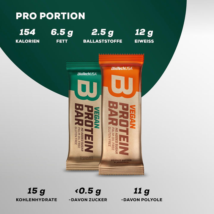 BioTechUSA Vegan Protein Bar, laktose- und glutenfreier Proteinriegel aus Proteinquellen pflanzliche