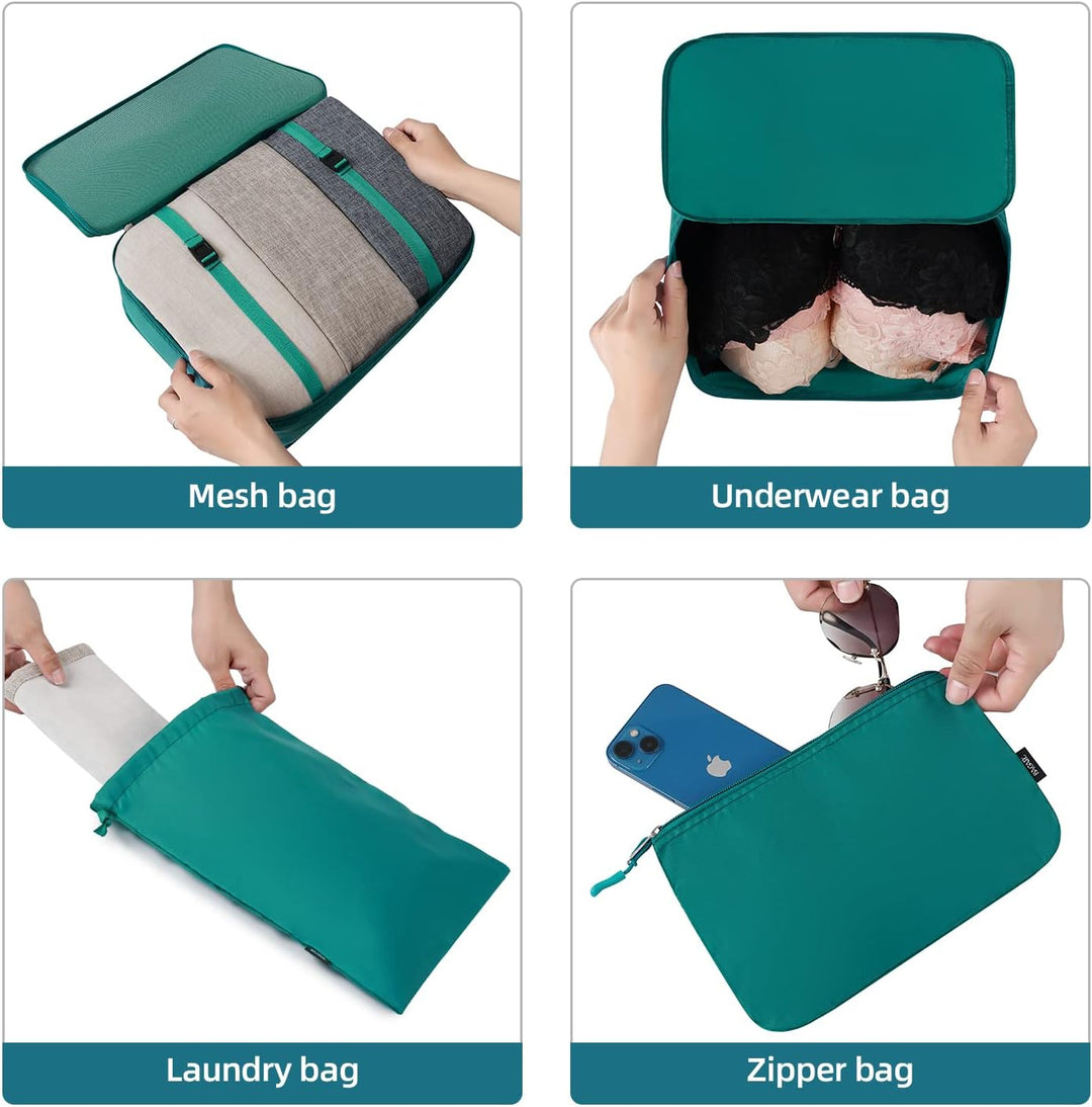 BAGAIL 10er-Set Packwürfel in verschiedenen Grössen Packorganizer für Reisezubehör Handgepäckkoffer