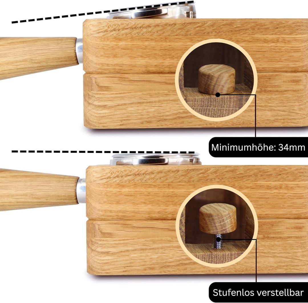 Clara Coffee Tamperstation | Tamper Station aus schönem Holz Für Siebträger: Durch Gutes Barista Zub