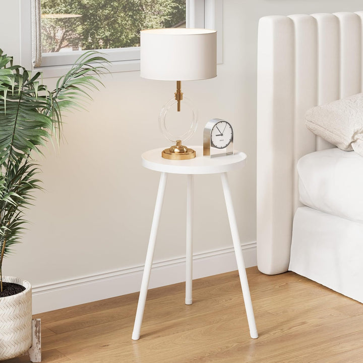Kleiner Tisch Runder Beistelltisch LET520W | Praktischer Nachttisch|Vielseitiger Blumenständer|Ideal