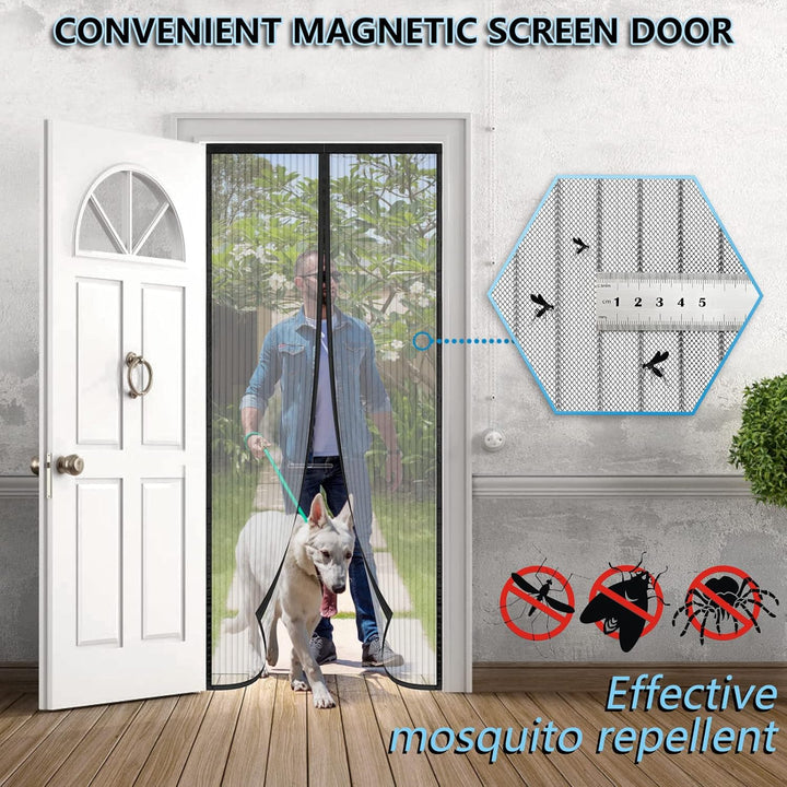 Fliegengitter Balkontür 75x200, Hohe Qualität Fliegengitter Tür Schwarz Magnet, Erhältlich in Allen