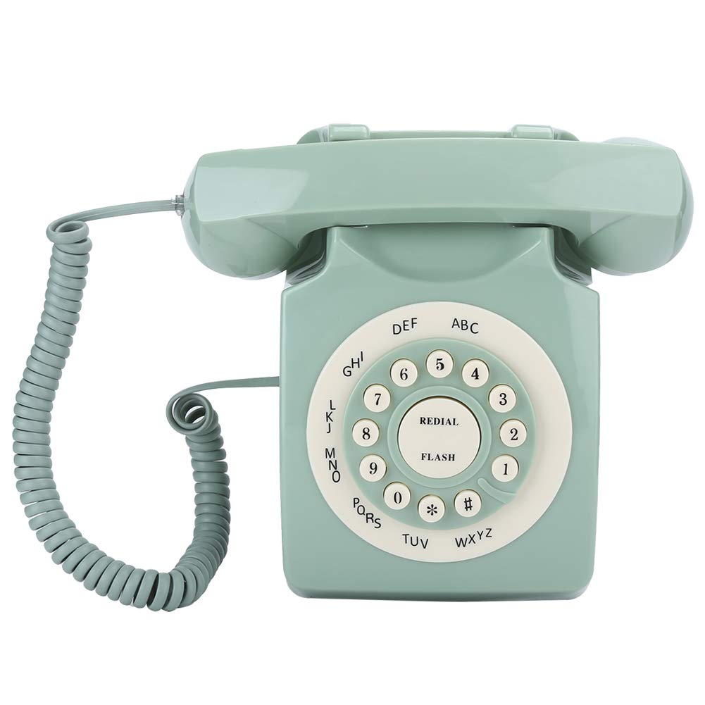 Europäisches Telefon, Hellgrüner Pastoralstil 80er Jahre Klassisches Retro Antikes Vintage Festnetzt