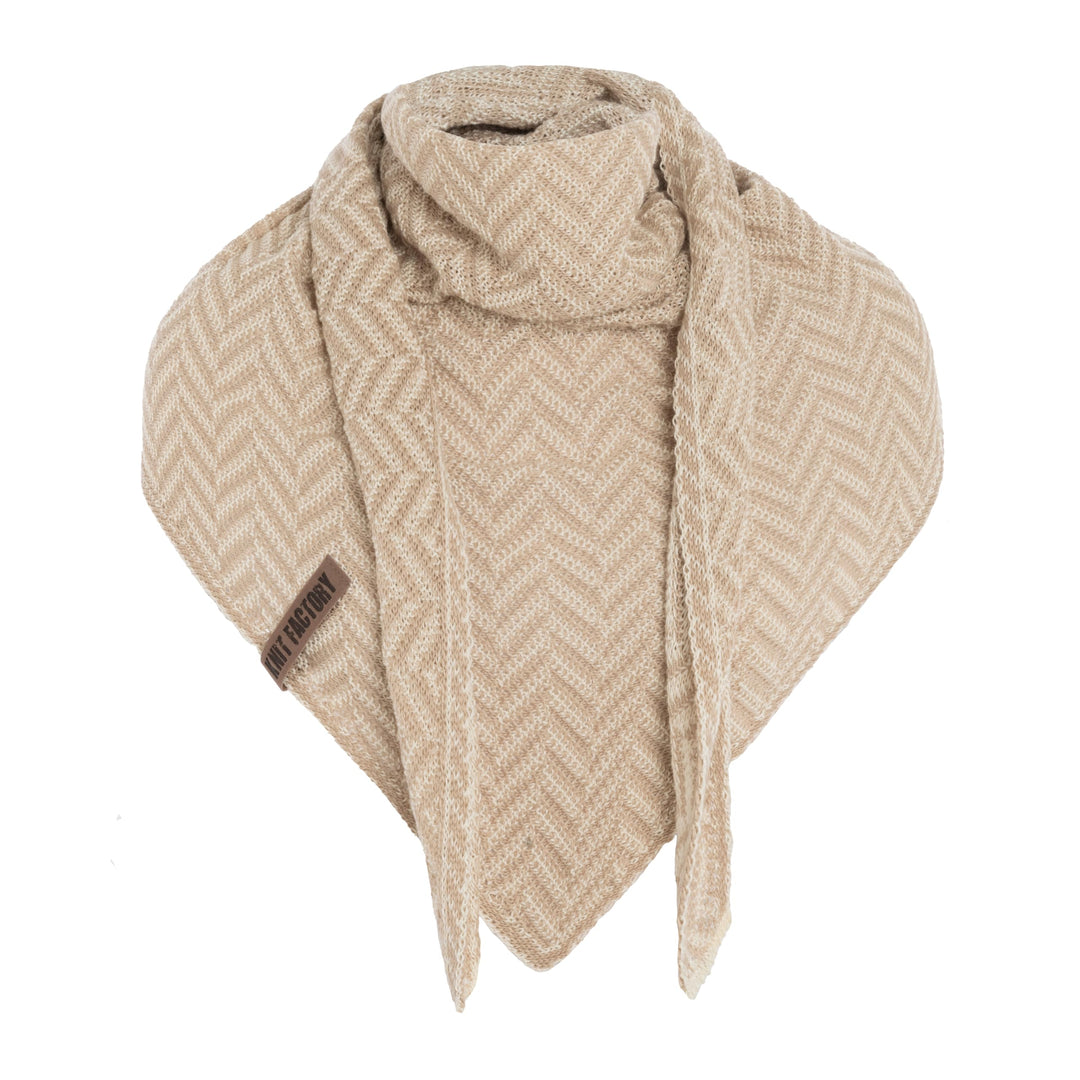 KNIT FACTORY - Dreiecksschal Vera - Damen Strickschal mit Wolle - Umschlagtuch für den Herbst und Wi