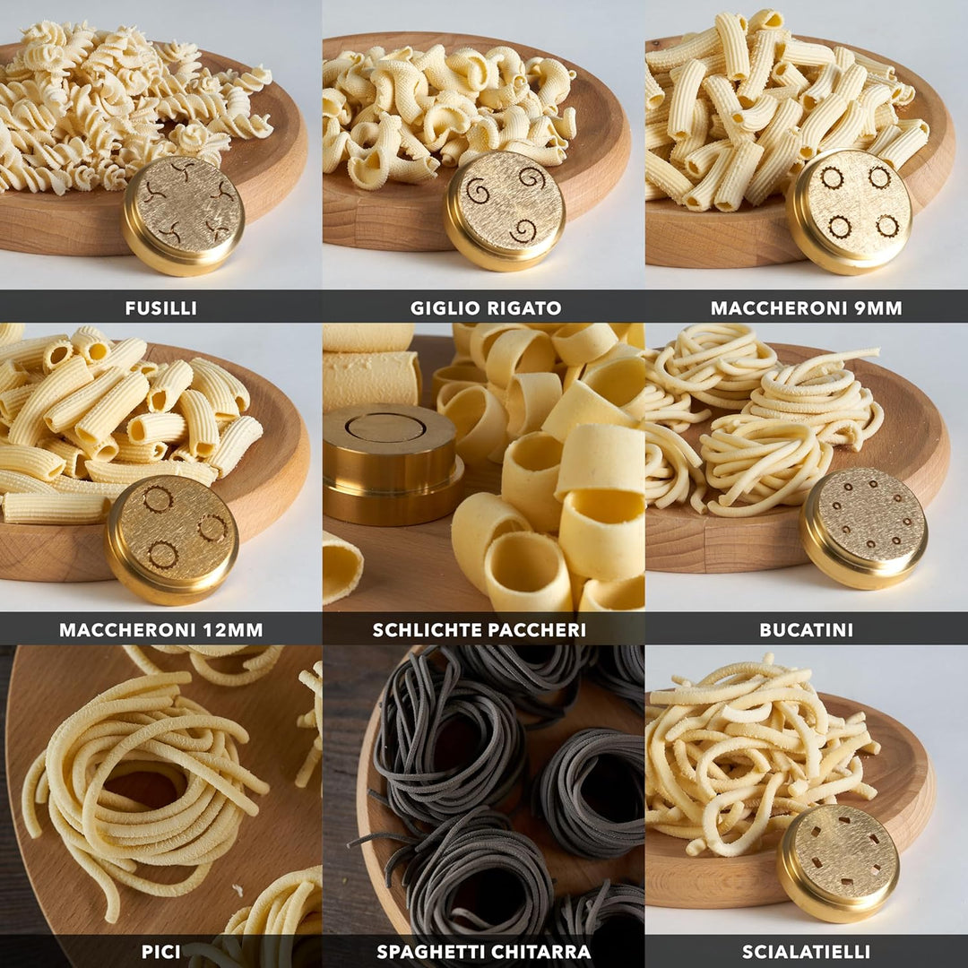 Pastaio Nudelmaschine, Master Edition, 20 Aufsätze für 25 Nudelsorten Nudelmaschine, integrierte Waa