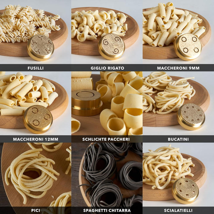 Pastaio Nudelmaschine, Master Edition, 20 Aufsätze für 25 Nudelsorten Nudelmaschine, integrierte Waa
