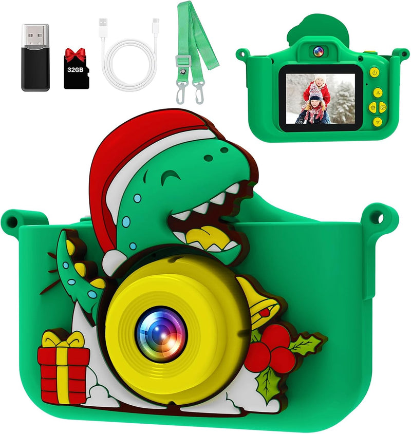 MYSTILUCK Kinderkamera, 1080P HD Digitalkamera für Kinder mit 2,0"-Bildschirm & 32GB-Karte, Fotoappa