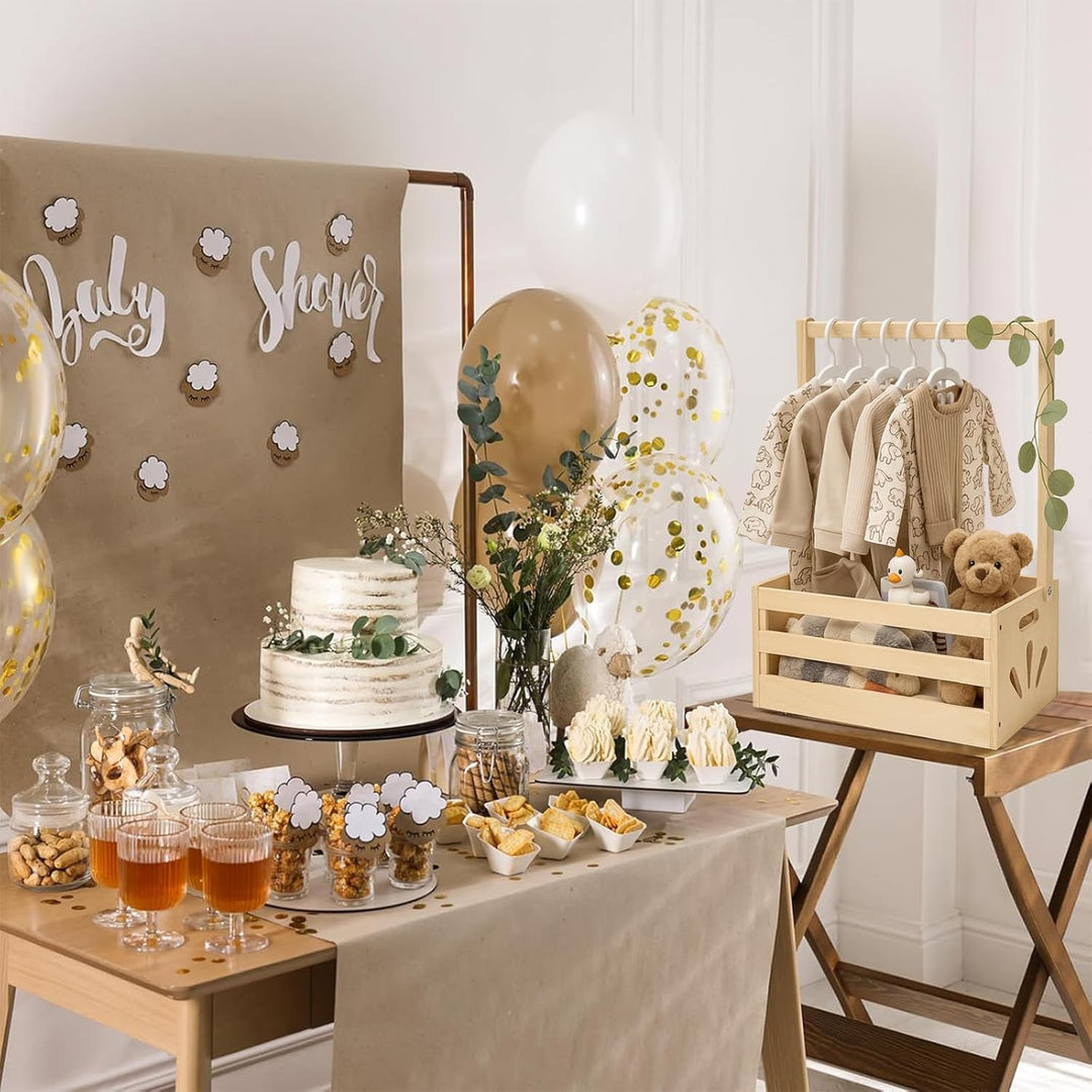 Holz Baby Geschenk Korb für Babyparty, Personalisierte Baby Dusche Kiste Schrank, Geschenkkiste Aufb