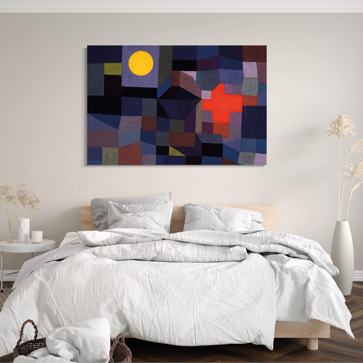 Printed Paintings Leinwand (80x60cm): Paul Klee - Feuer bei Vollmond 80x60 cm, 80x60 cm