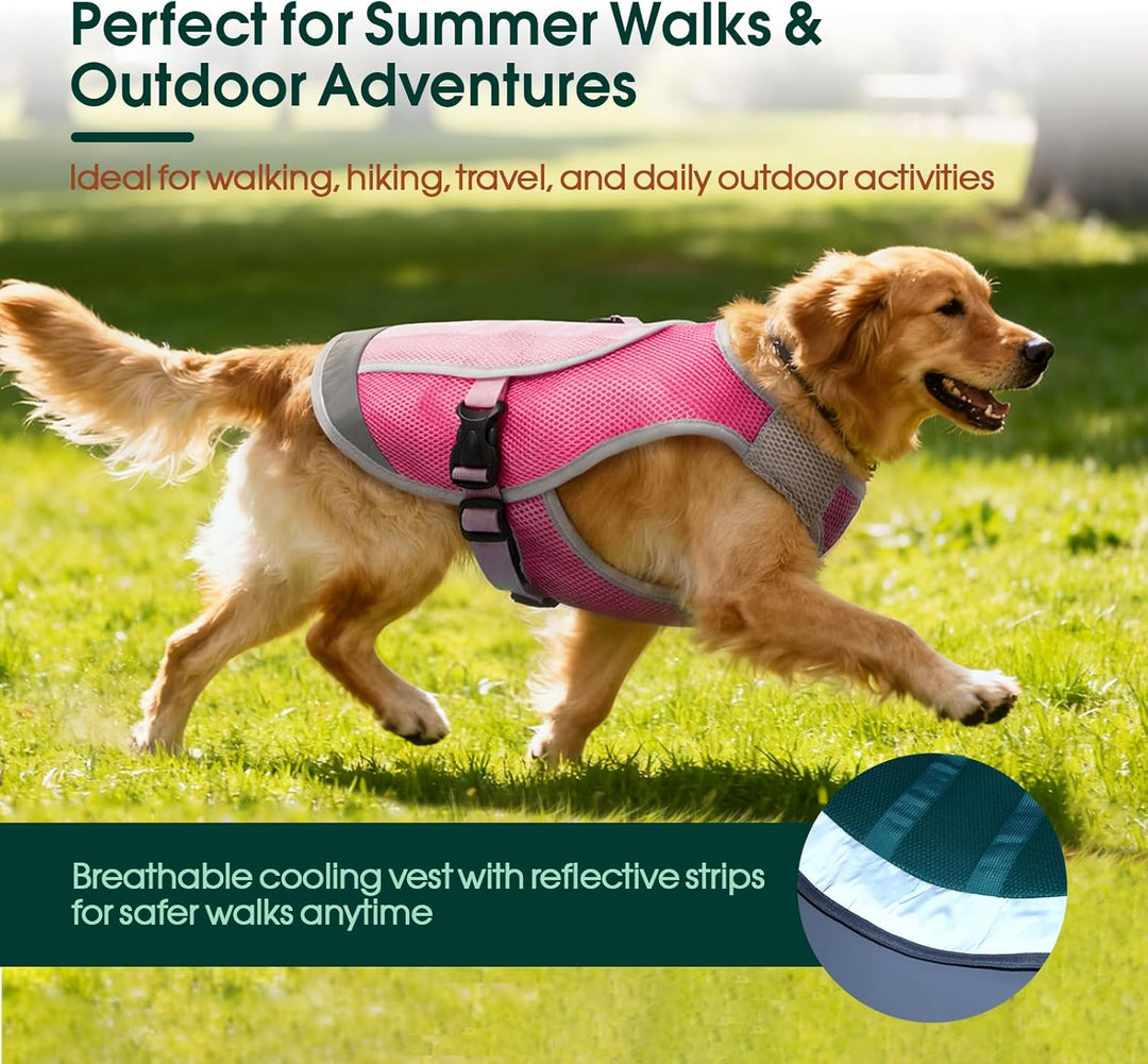 Kuoser Hund Kühlweste Sommer, Kühlweste für Hunde mit Schnellverschluss & D-Ring, Atmungsaktive Hund