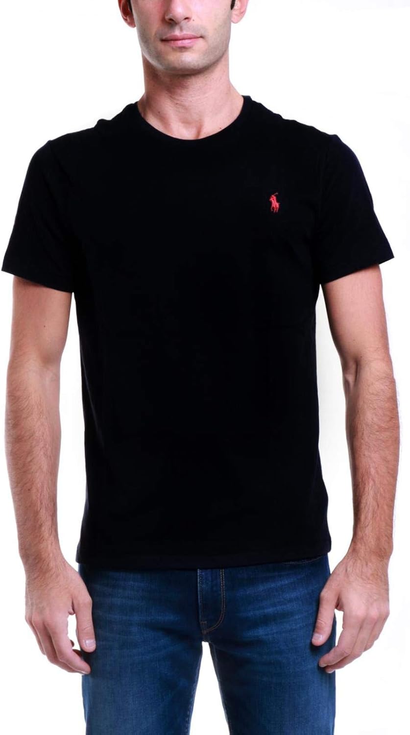 Polo Ralph Lauren Mens Crew Neck Big Pony T-Shirt XL Schwarz (Rl Black A0060), XL Schwarz (Rl Black