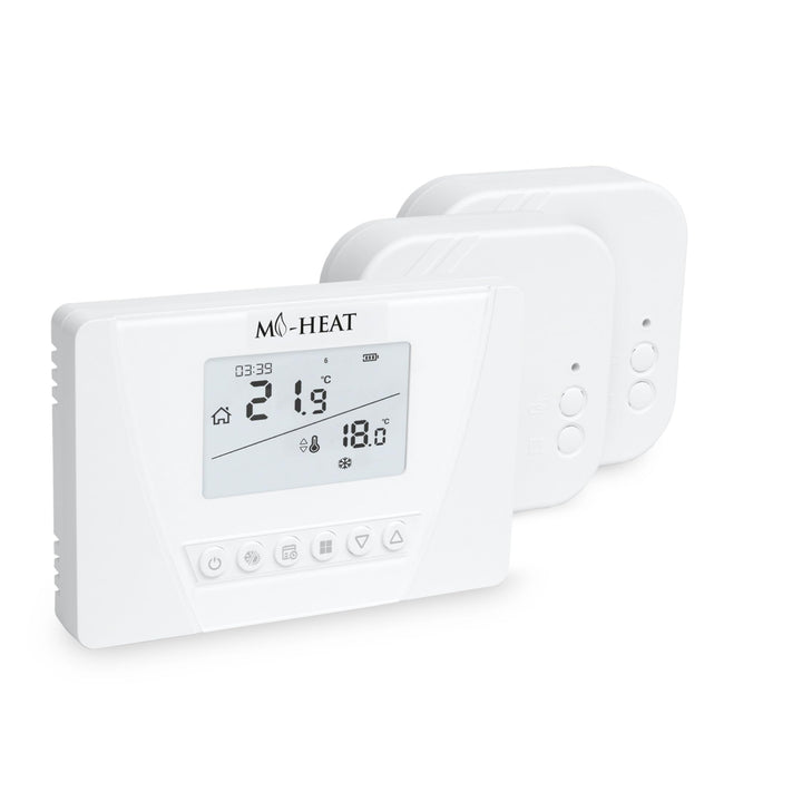 Programmierbares Funk-Thermostat Raumregler Set Mi-300S RF mit 2 Empfängern Funk-Thermostat Set mit