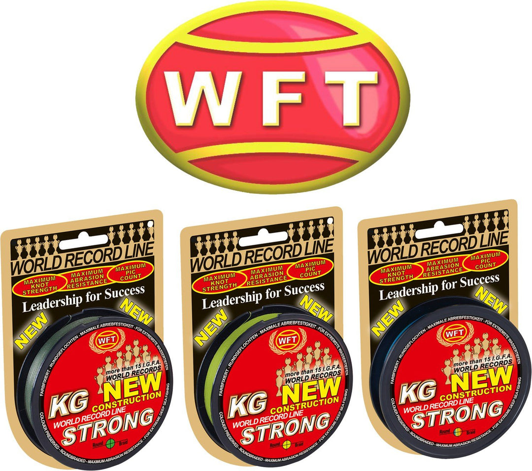 WFT KG Strong 300m 0,18mm 22kg, geflochtene Schnur, Meeresschnur, Angelschnur, Geflechtschnur Grün,