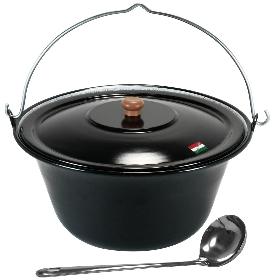 GRILLPLANET Gulaschkessel 15 Liter emailliert Deckel Originalprodukt Ungarn