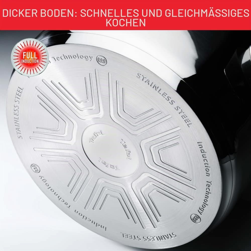 Tefal Comfort Max 26 cm Bratpfanne, Premium Edelstahl, Thermo-Spot Temperaturanzeige, Antihaftbeschi