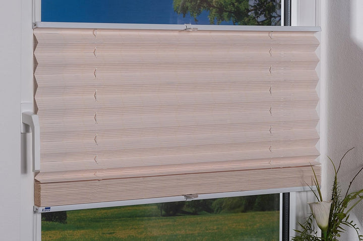 K-home Klemmfix-Bambus-Plissee Weiss 80 x 210 cm (B x L)