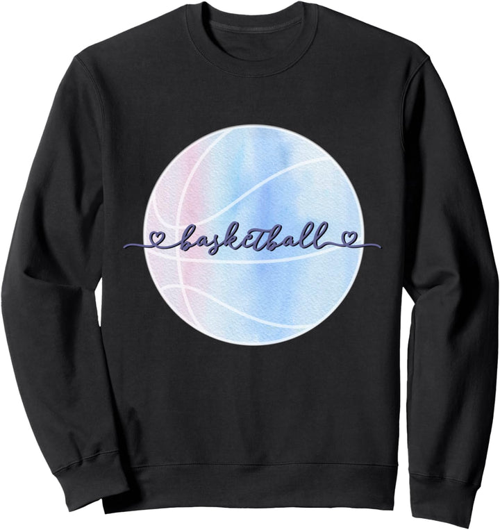 Ich liebe Basketball Pastell Lila Aquarell Ästhetik Sweatshirt