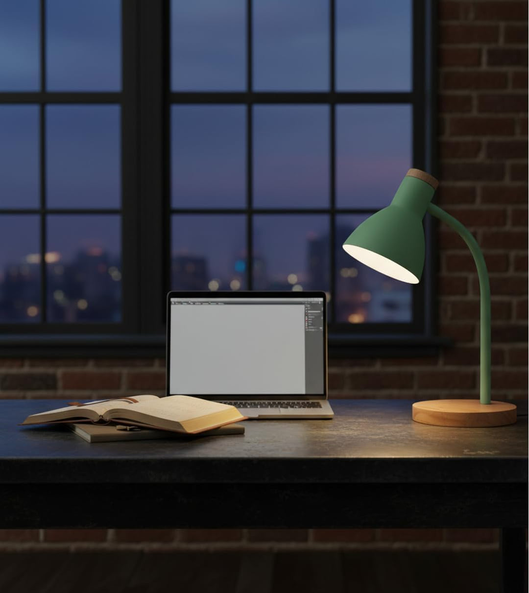 Bel Air Home - Schreibtischlampe ARGOS Serie, Holz, E-27 (GLÜHLAMPE NICHT ENTHALTEN) stilvolle Beleu